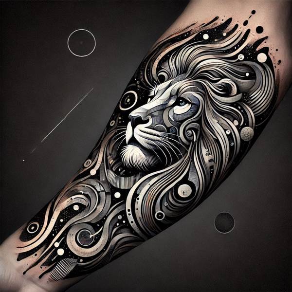 42 Creative Lion Tattoo Ideas 12 Abstract Lion Tattoo2d04
