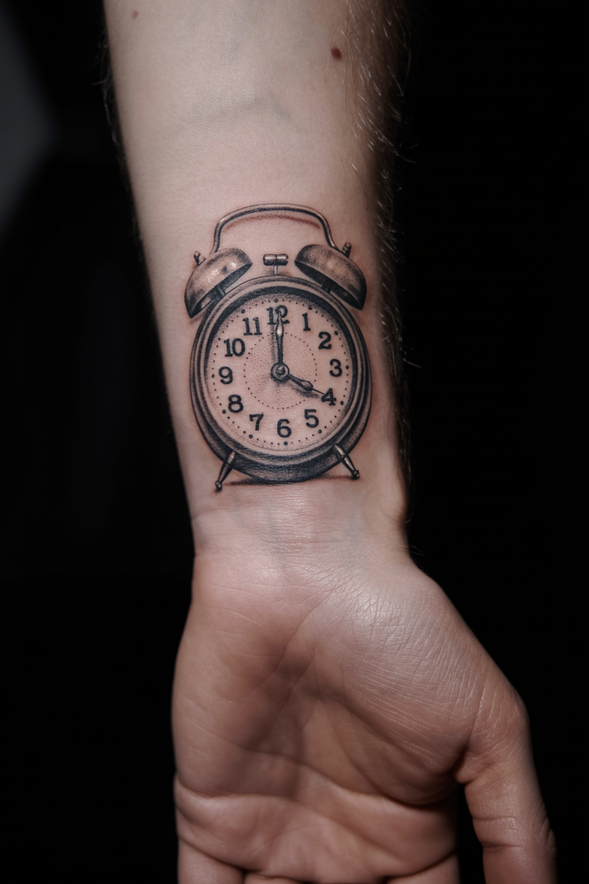 Alarm Clock Tattoo