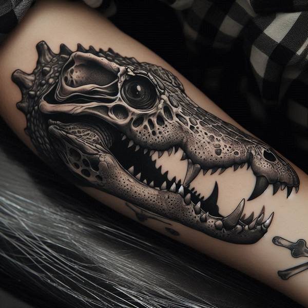15 Powerful Alligator Tattoo Ideas To Entertain Your Morbid Curiosity 4 Alligator Skull Tattoo 1c18a
