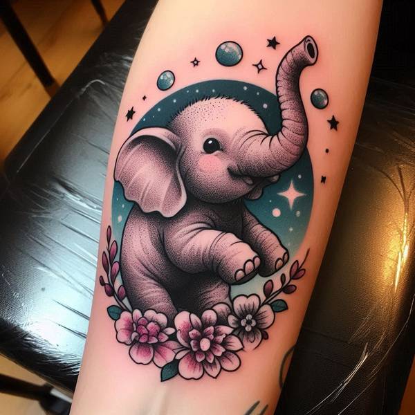 31 Graceful Elephant Tattoo Ideas To Crush Your Fears And Worries Into Dust 37 Baby Elephant Tattoob0c8