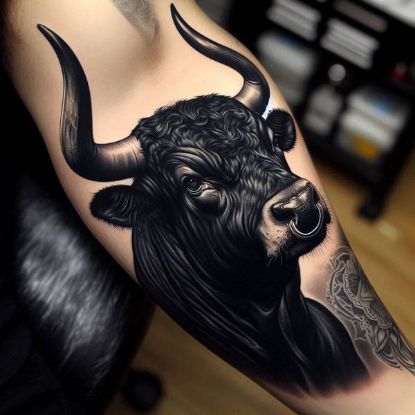23 Invincible Bull Tattoo Ideas To Obliterate Your Fears And Worries 12 Black Bull Tattoofaa3