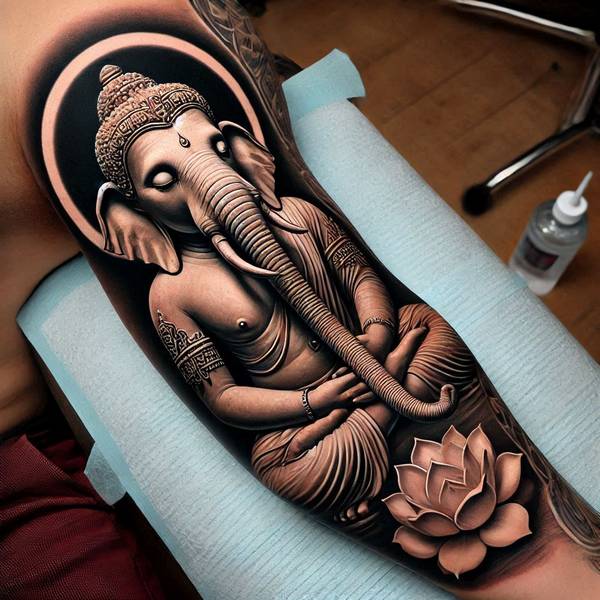 31 Graceful Elephant Tattoo Ideas To Crush Your Fears And Worries Into Dust 38 Buddha Elephant Tattoo3d08