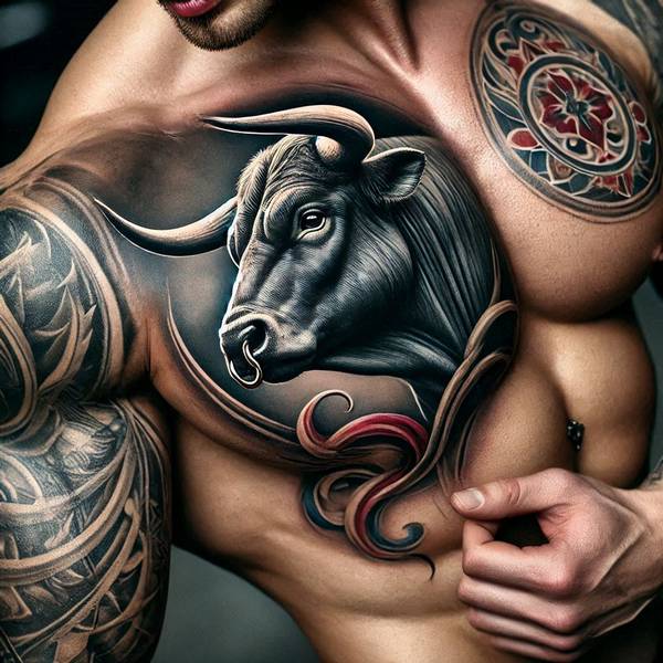 23 Invincible Bull Tattoo Ideas To Obliterate Your Fears And Worries 21 Bull Chest Tattoo 197f4