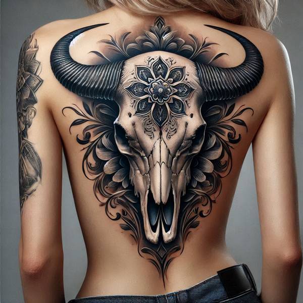 23 Invincible Bull Tattoo Ideas To Obliterate Your Fears And Worries 3 Bull Skull Tattoo 1d4a3