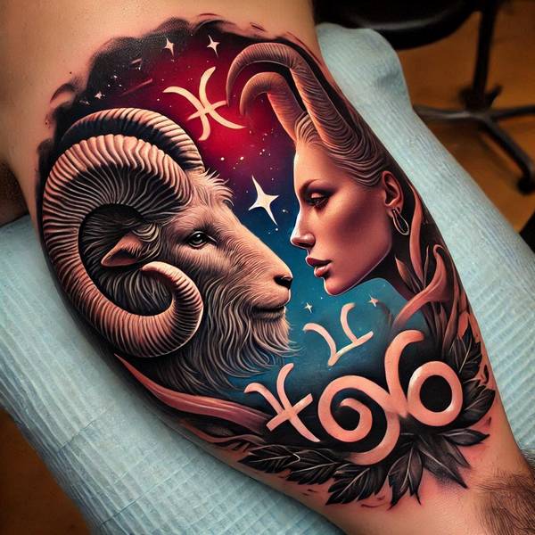 23 Alluring Aries Tattoo Ideas 17 Cancer And Aries Tattoo232e