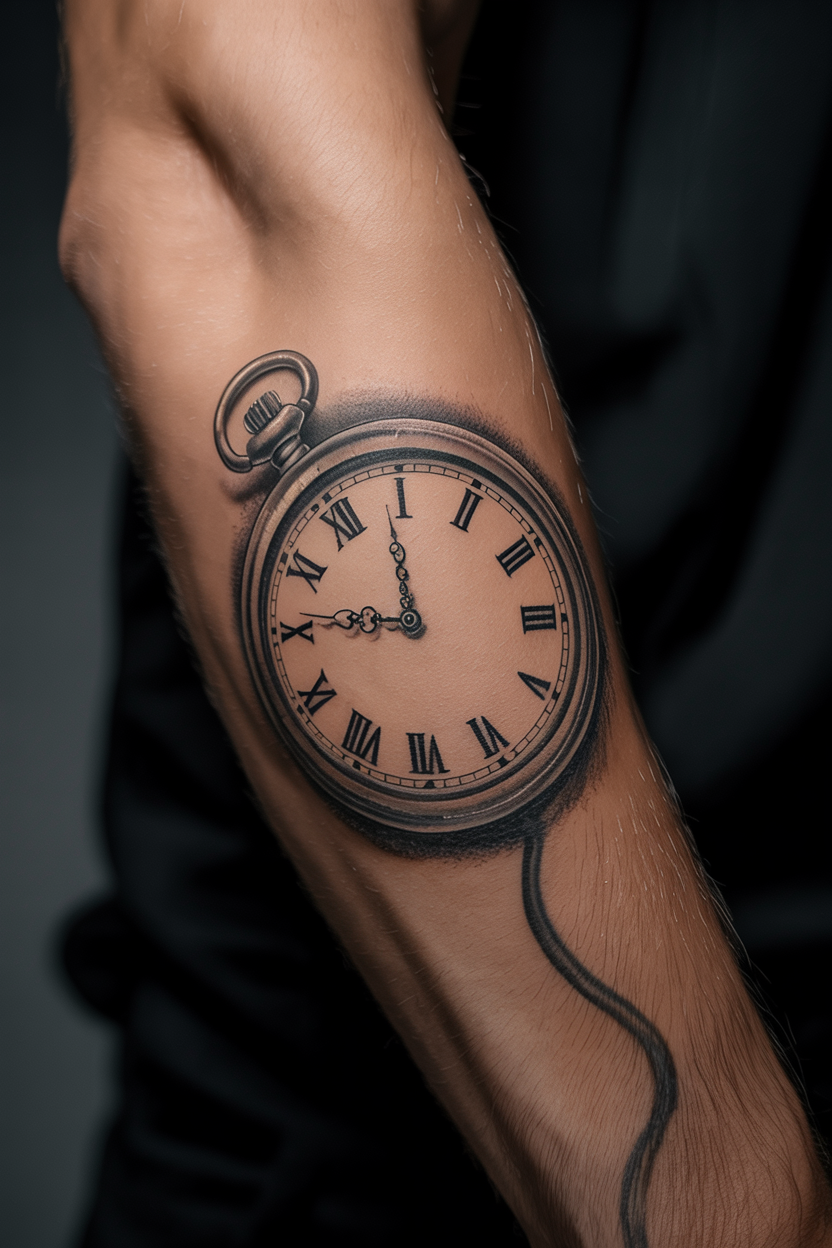 Clock Arm Tattoo