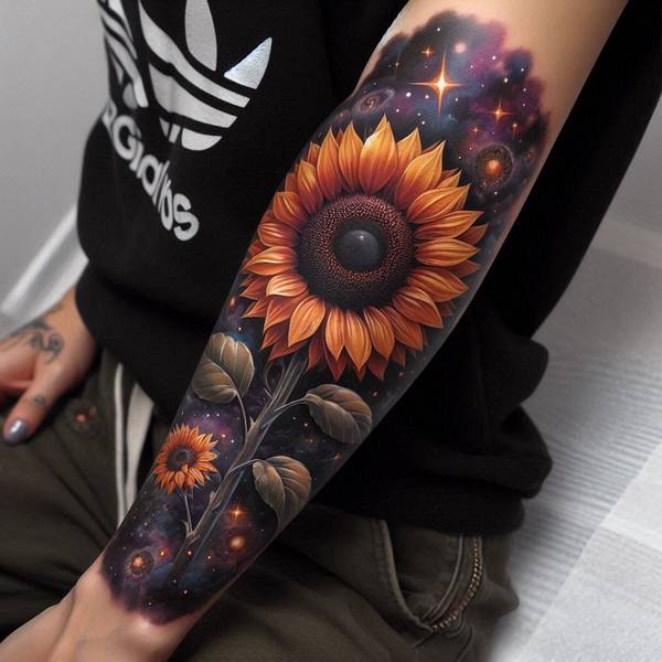 23 Symbolic Sunflower Tattoo Ideas 25 Colorful Sunflower Tattoo67c6