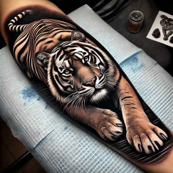 37 Trembling Tiger Tattoo Ideas To Feel Like The King Of The World 25 Crawling Tiger Tattoo722f