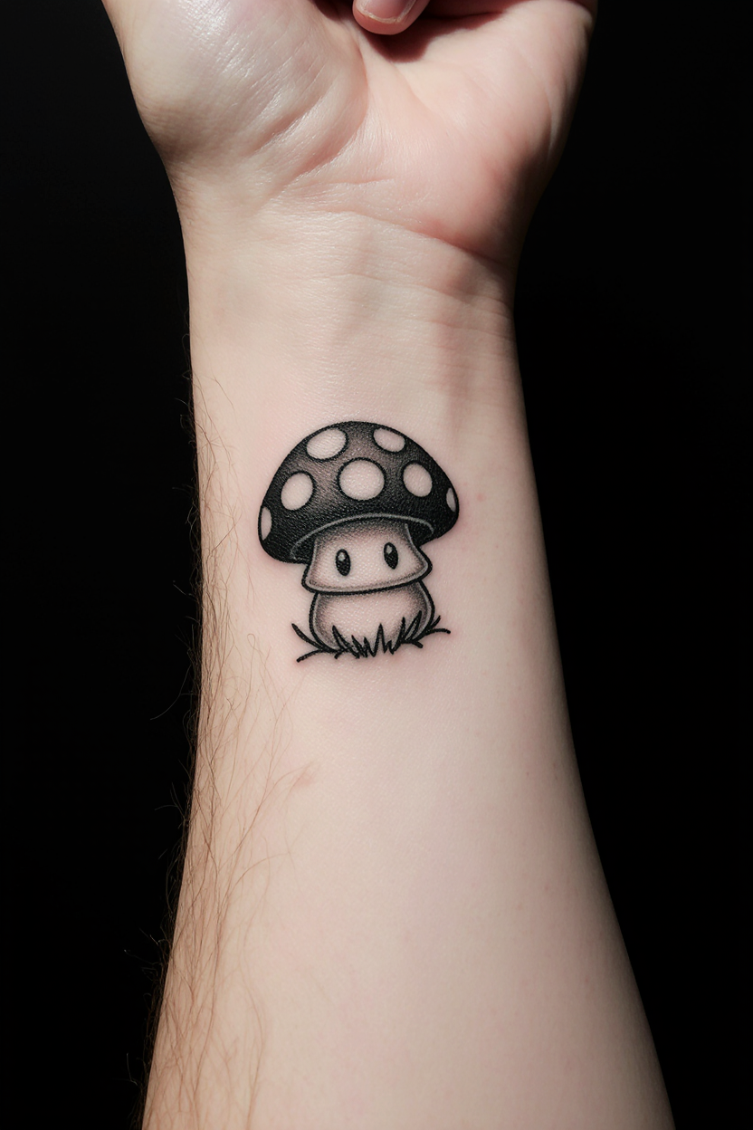 Cute Mushroom Tattoo