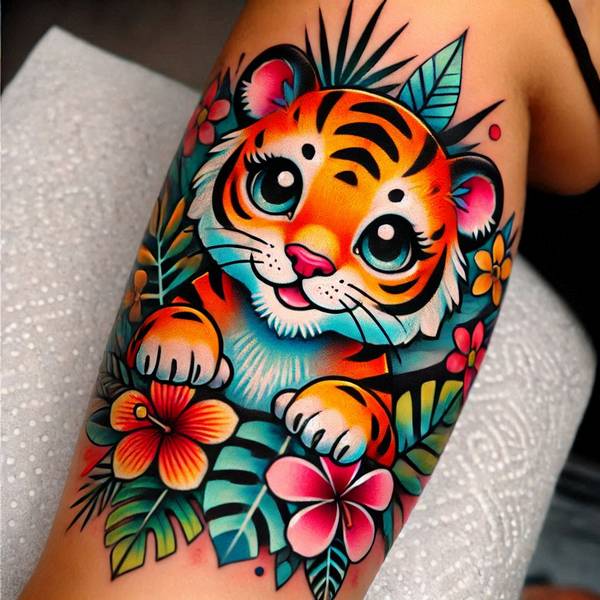 37 Trembling Tiger Tattoo Ideas To Feel Like The King Of The World 33 Cute Tiger Tattoob297