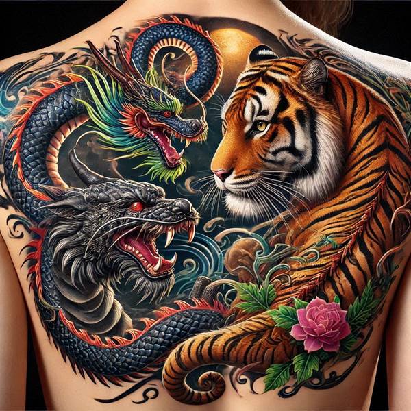 37 Trembling Tiger Tattoo Ideas To Feel Like The King Of The World 11 Dragon And Tiger Tattoo 17ae3