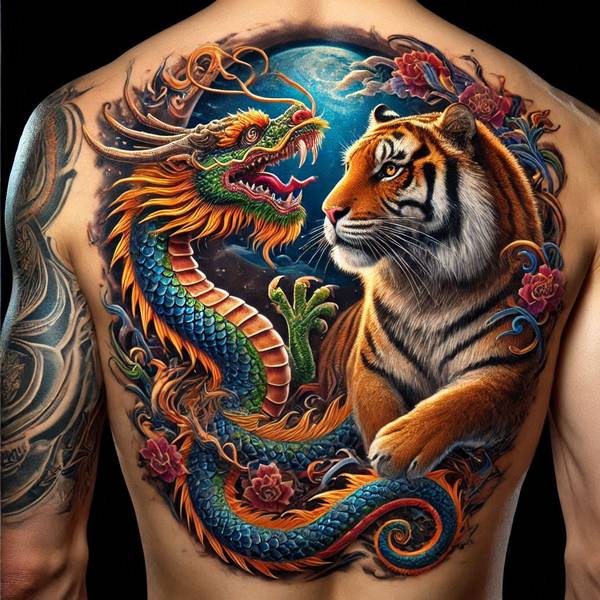 37 Trembling Tiger Tattoo Ideas To Feel Like The King Of The World 10 Dragon And Tiger Tattoo 2f7b0