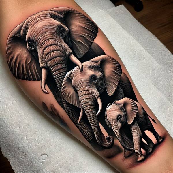 31 Graceful Elephant Tattoo Ideas To Crush Your Fears And Worries Into Dust 6 Elephant Family Tattoo 1 0842f665 9f49 434f 9179 4e42df2d86ffccbd