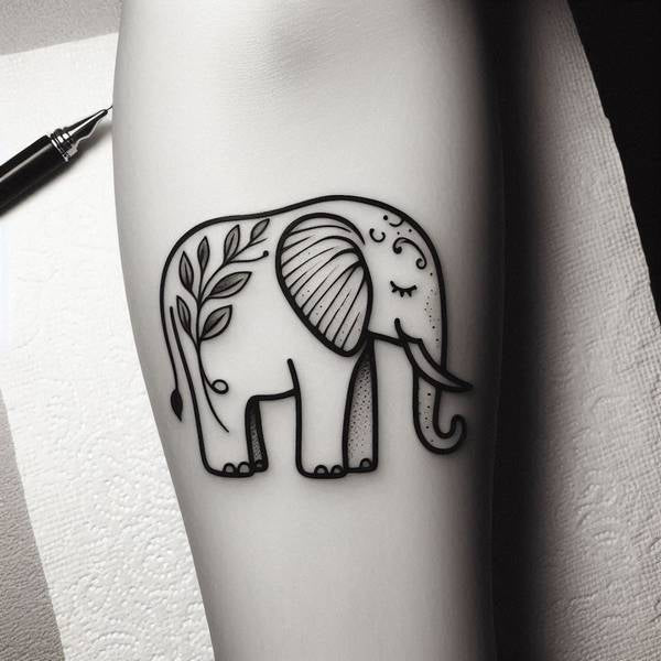 31 Graceful Elephant Tattoo Ideas To Crush Your Fears And Worries Into Dust 8 Elephant Outline Tattoodfce
