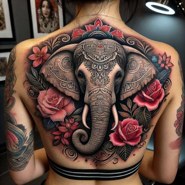 31 Graceful Elephant Tattoo Ideas To Crush Your Fears And Worries Into Dust 29 Elephant Tattoo On Back1da8