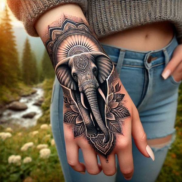 31 Graceful Elephant Tattoo Ideas To Crush Your Fears And Worries Into Dust 4 Elephant Tattoo On Hand 10ec2