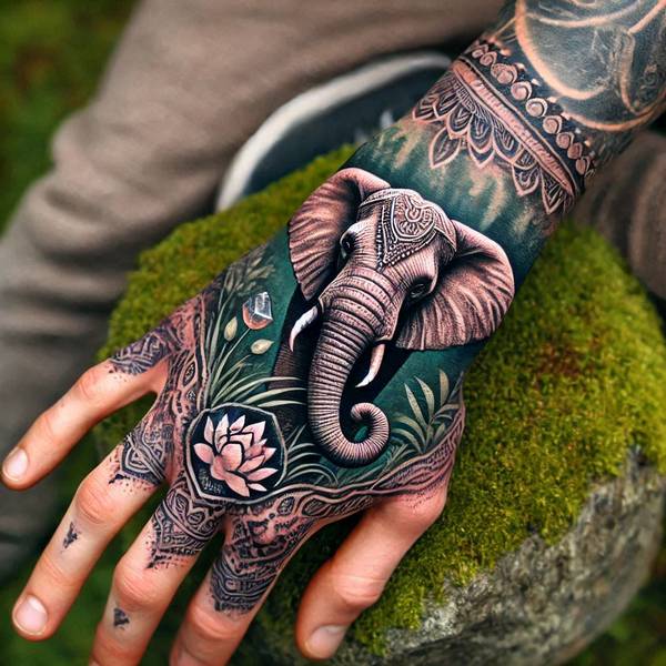 31 Graceful Elephant Tattoo Ideas To Crush Your Fears And Worries Into Dust 5 Elephant Tattoo On Hand 2ef4b
