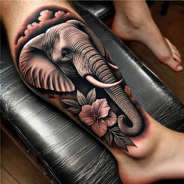 31 Graceful Elephant Tattoo Ideas To Crush Your Fears And Worries Into Dust 36 Elephant Tattoo On Leg6fd3