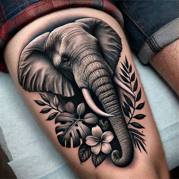 31 Graceful Elephant Tattoo Ideas To Crush Your Fears And Worries Into Dust 26 Elephant Tattoo On Thighec7c