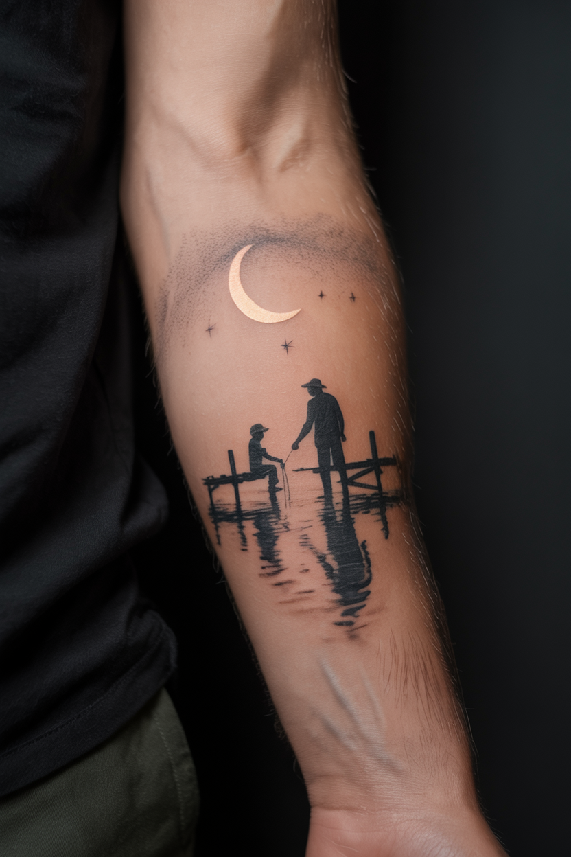 Father And Son Fishing Tattoo 2