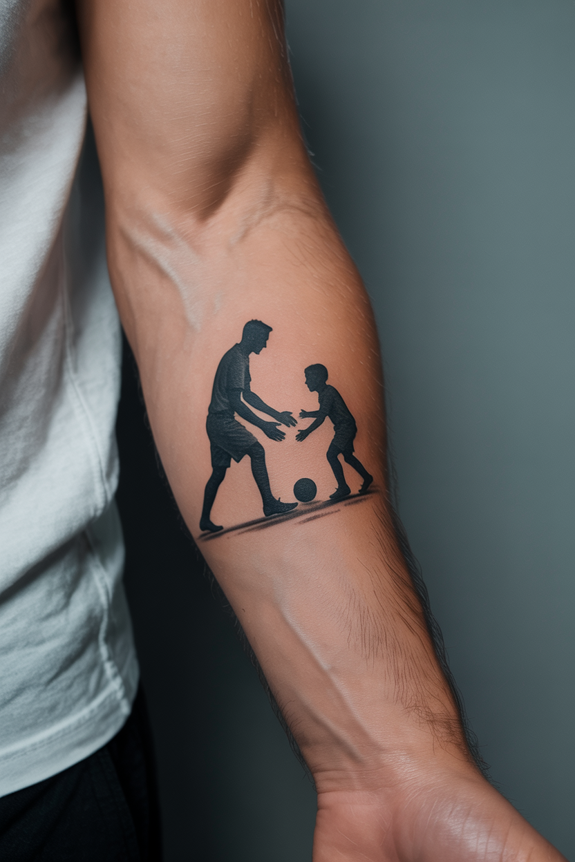 Father And Son Soccer Tattoo