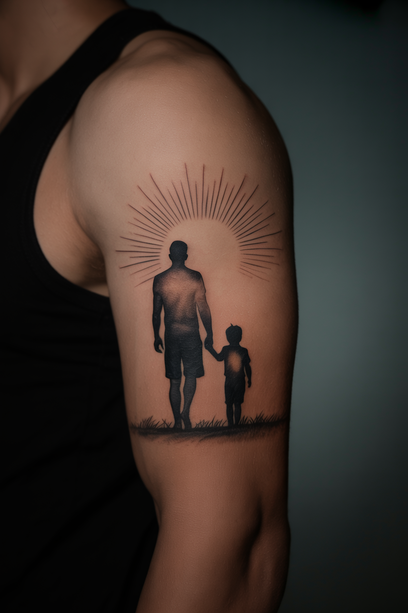 Father And Son Sunset Tattoo