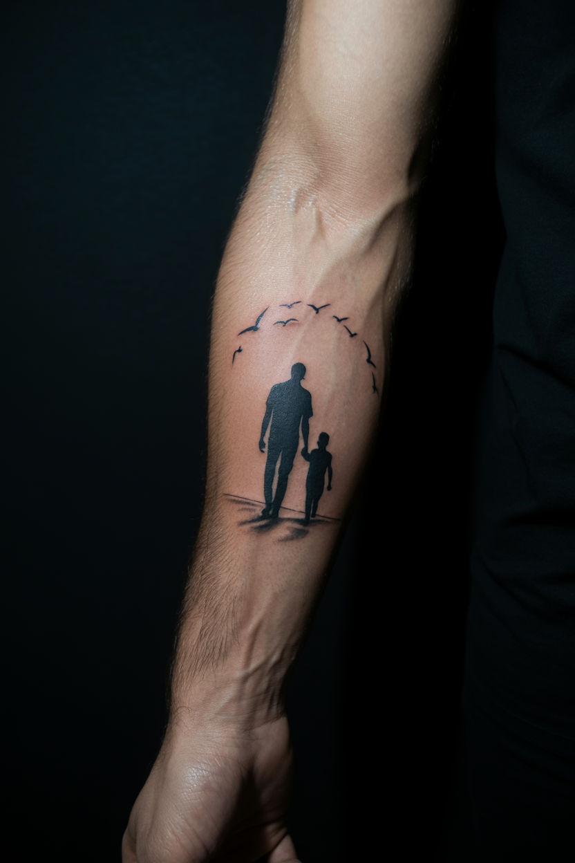 Father And Son Tattoo on Forearm