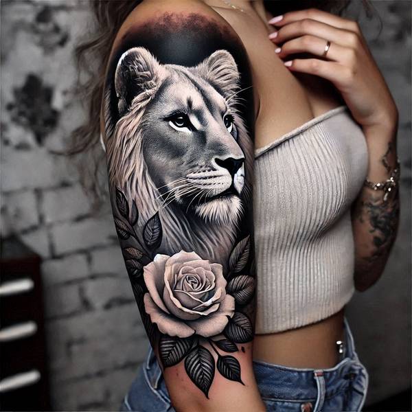 42 Creative Lion Tattoo Ideas 32 Feminine Lion Tattoo8e74
