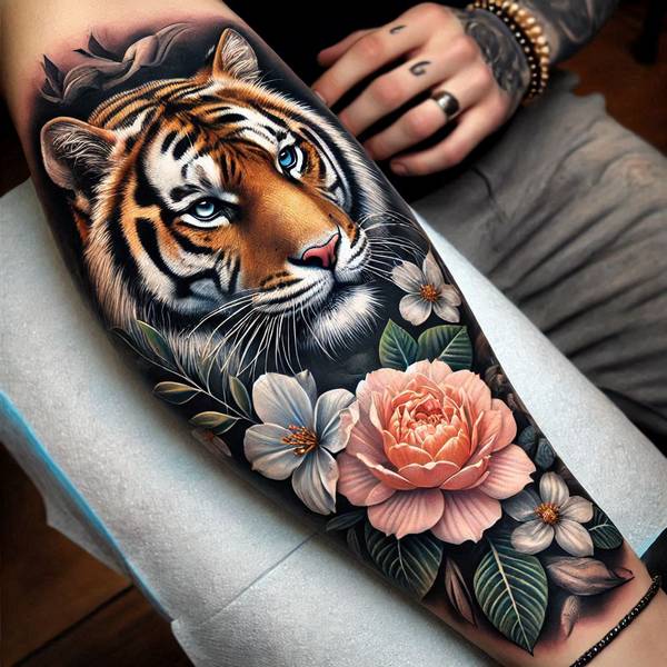 37 Trembling Tiger Tattoo Ideas To Feel Like The King Of The World 20 Flower And Tiger Tattooef09