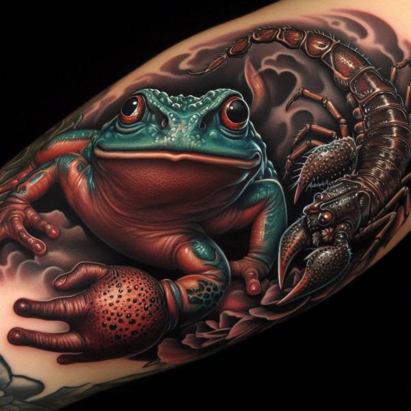 20 Ferocious Scorpion Tattoo Ideas 14 Frog And Scorpion Tattoo6785