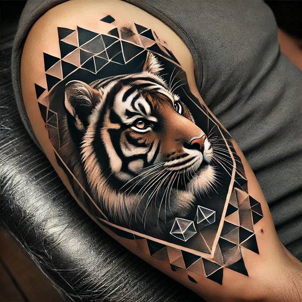 37 Trembling Tiger Tattoo Ideas To Feel Like The King Of The World 39 Geometric Tiger Tattoo6a98