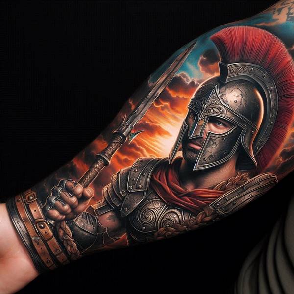 Gladiator Realistic Armor Tattoo 16700