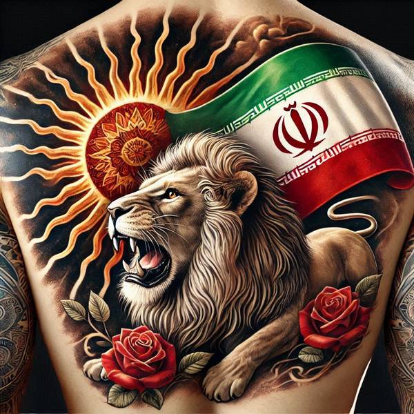 42 Creative Lion Tattoo Ideas 13 Iranian Sun And Lion Tattoo2d56