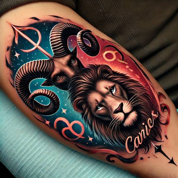 23 Alluring Aries Tattoo Ideas 5 Leo And Aries Tattoo37fc