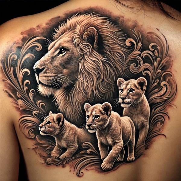42 Creative Lion Tattoo Ideas 17 Lion Family Tattoo 36ac0f02 0a11 46c3 837f c16f85d466dfd03b