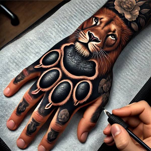 42 Creative Lion Tattoo Ideas 33 Lion Paw Tattoo390b