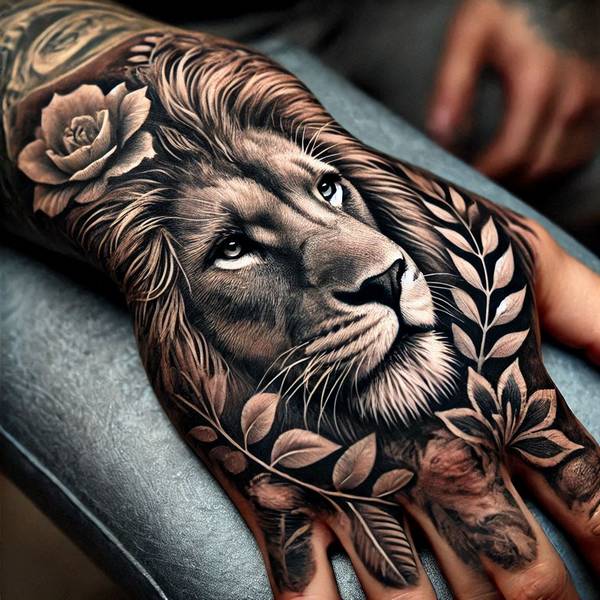 42 Creative Lion Tattoo Ideas 28 Lion Tattoo On Handfec7