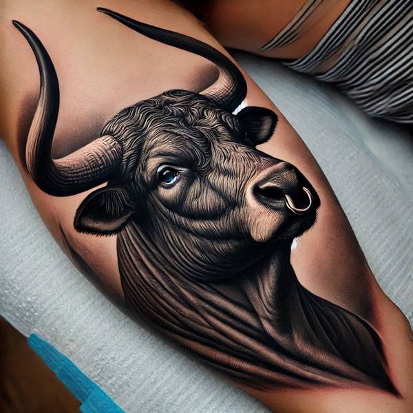23 Invincible Bull Tattoo Ideas To Obliterate Your Fears And Worries 23 Longhorn Bull Tattoo8a4c