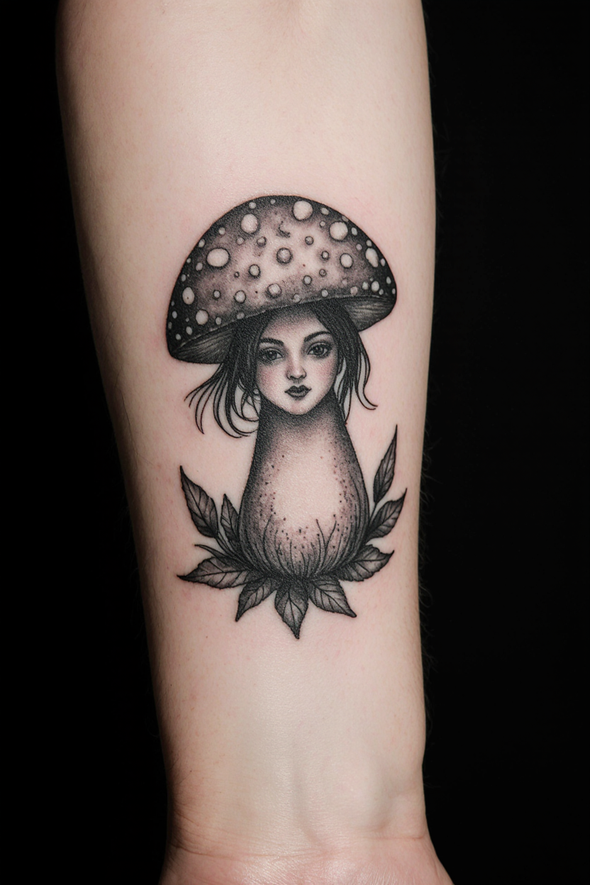 Mushroom Lady Tattoo