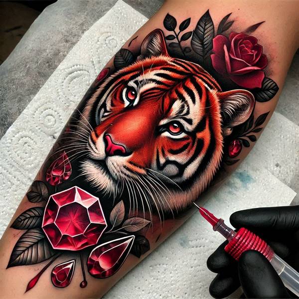 37 Trembling Tiger Tattoo Ideas To Feel Like The King Of The World 27 Ruby Tiger Tattoo8ae1