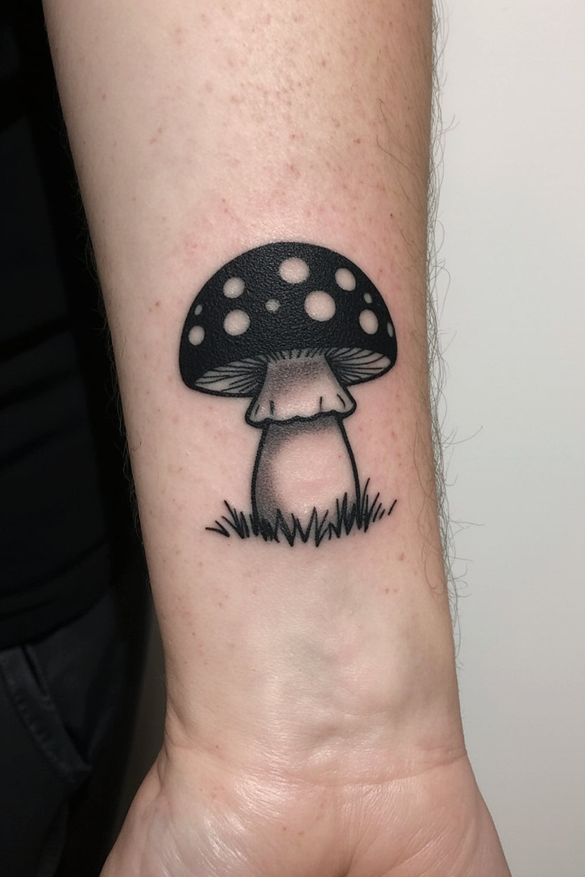 Simple Mushroom Tattoo