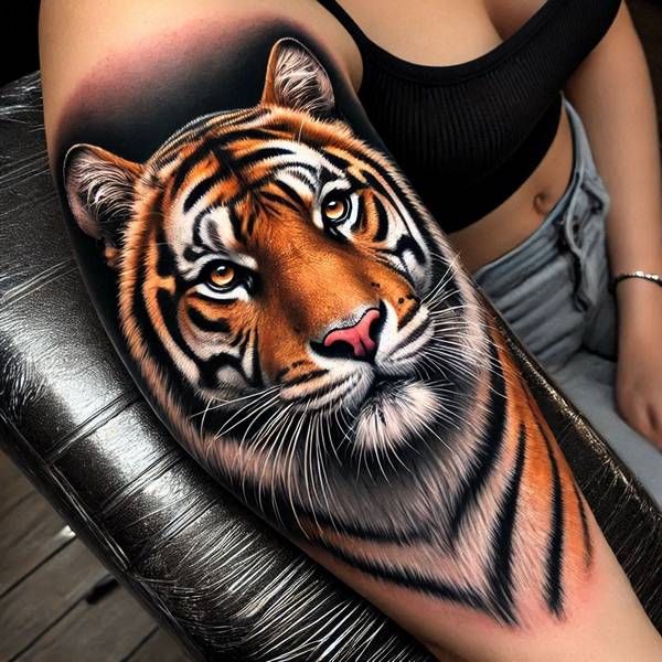 37 Trembling Tiger Tattoo Ideas To Feel Like The King Of The World 29 Simple Tiger Tattoo406e