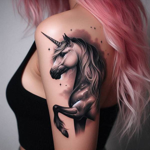 21 Mesmeric Ideas and Meanings of Unicorn Tattoos 4
