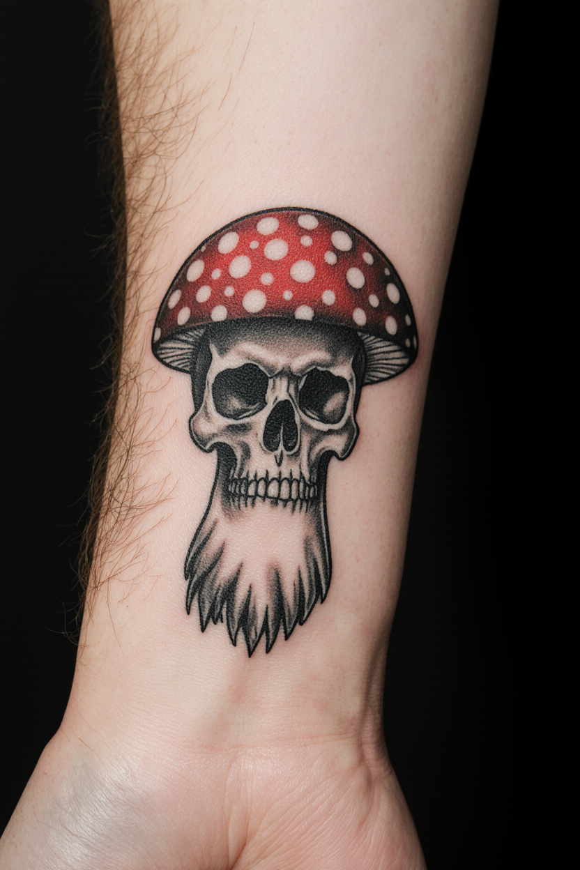 Skull Mushroom Tattoo 2