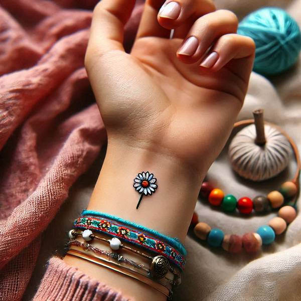 21 Delightful Daisy Tattoo Ideas 1 Small Daisy Tattoo2158