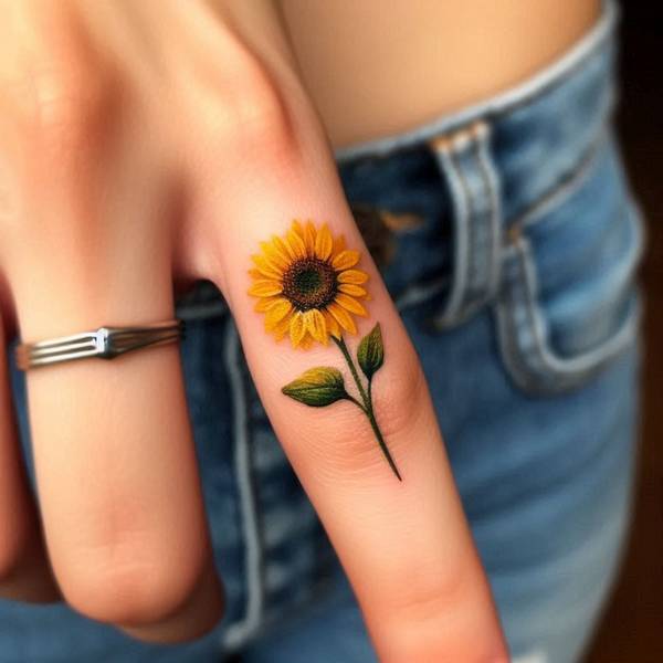 23 Symbolic Sunflower Tattoo Ideas 22 Sunflower Finger Tattoo 9e76cc0c 550b 470d a30f c31d565ef015764a