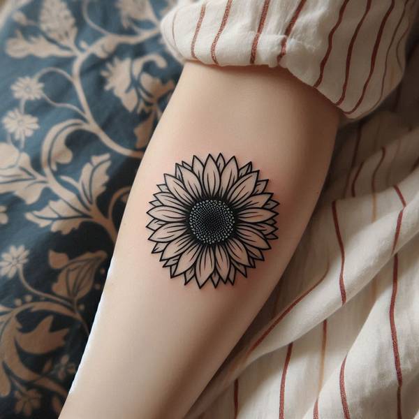 23 Symbolic Sunflower Tattoo Ideas 8 Sunflower Outline Tattoo87d4