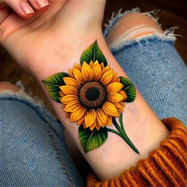 23 Symbolic Sunflower Tattoo Ideas 10 Sunflower Tattoo On Wristeb61