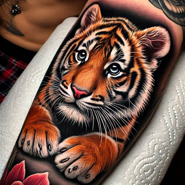 37 Trembling Tiger Tattoo Ideas To Feel Like The King Of The World 21 Tiger Cub Tattood2d8