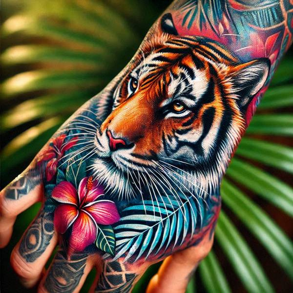 37 Trembling Tiger Tattoo Ideas To Feel Like The King Of The World 8 Tiger Hand Tattoo 1d68ad3e 0610 4af1 8bb7 93625bf109a0e6a2